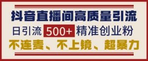 抖音直播间引流创业粉,无需连麦、不用上镜、超暴力,日引流500+高质量精准创业粉-识享社