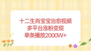 十二生肖宝宝治愈视频，多平台涨粉变现，单条播放2000W+-识享社