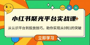小红书 聚光平台实战课,从认识平台到投放技巧,助你实现从0到1的突破-识享社