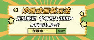 沙雕动画新玩法，无脑搬运，操作简单，三天快速起号，单号日入1000+-识享社