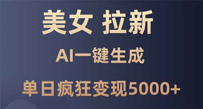 美女暴力拉新，通过AI一键生成，单日疯狂变现5000+，纯小白一学就会！-识享社