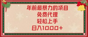 年前最暴力的项目，免费代理，轻松上手，日入1000+-识享社
