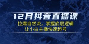 12月抖音直播课：拉爆自然流，掌握底层逻辑，让小白主播快速起号-识享社
