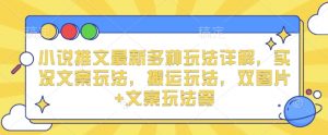 小说推文最新多种玩法详解，实况文案玩法，搬运玩法，双图片+文案玩法等-识享社