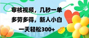 审核视频，几秒一单，多劳多得，新人小白一天轻松300+-识享社