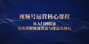 视频号运营核心课程,从入门到精通,深度讲解推流算法与排品实操玩-识享社