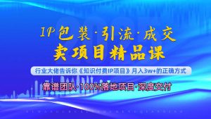 《IP包装·暴力引流·闪电成交卖项目精品课》如何在众多导师中脱颖而出？-识享社