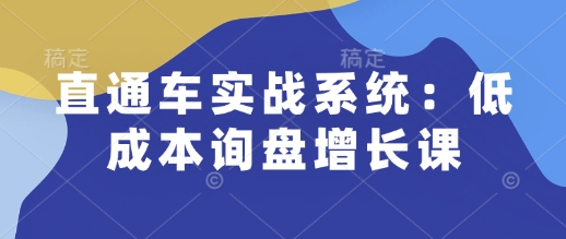 直通车实战系统:低成本询盘增长课,让个人通过技能实现升职加薪,让企业低成本获客,订单源源不断-识享社