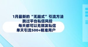 1月最新的无脑式引流方法，跳过平台私信风控，每天都可以无限发私信，单天引流500+精准用户-识享社