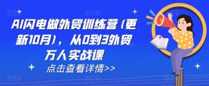 AI闪电做外贸训练营(更新25年1月)，从0到3外贸万人实战课-识享社