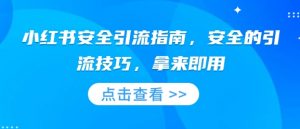 小红书安全引流指南,安全的引流技巧,拿来即用-识享社