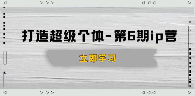 打造 超级个体-第6期ip营:商业认知,产品设计,成交演练,解决知识变现难题-识享社