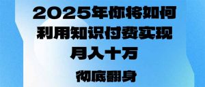 2025年,你将如何利用知识付费实现月入十万,甚至年入百万?-识享社
