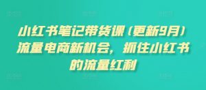 小红书笔记带货课(更新25年1月)流量电商新机会，抓住小红书的流量红利-识享社