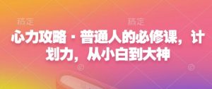 心力攻略·普通人的必修课,计划力,从小白到大神-识享社