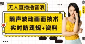 无人直播撸音浪+随声波动画面技术+实时防违规+资料【揭秘】-识享社