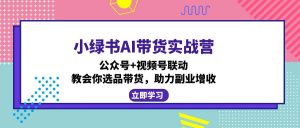 小绿书AI带货实战营:公众号+视频号联动,教会你选品带货,助力副业增收-识享社
