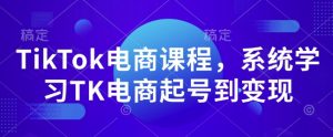 TikTok电商课程,系统学习TK电商起号到变现-识享社