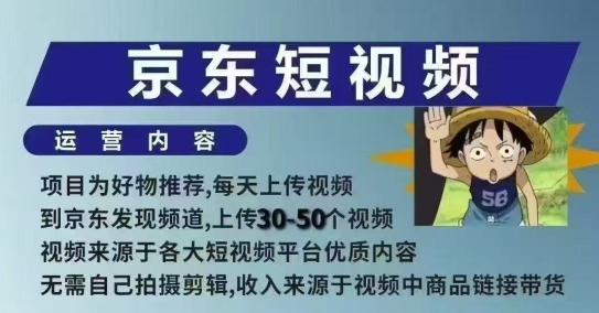 京东短视频带货课,无需自己拍摄剪辑,保姆式教学,两天快速上手-识享社