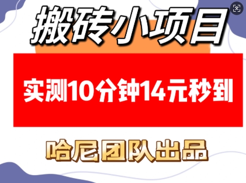 搬砖小项目,实测10分钟14元秒到,每天稳定几张(赠送必看稳定)-识享社