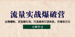 流量实战爆破营:企微爆粉、百宝箱引流,打造高效引流体系,月增收万元-识享社