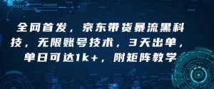 全网首发,京东带货暴流黑科技,无限账号技术,3天出单,单日可达1k+,附矩阵教学【揭秘】-识享社
