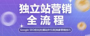 独立站营销全流程,Google SEO优化,社媒站外引流,独家营销技巧-识享社