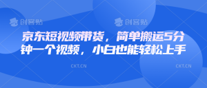 京东短视频带货,简单搬运5分钟一个视频,小白也能轻松上手-识享社