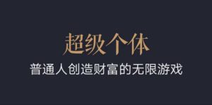超级个体：2024-2025翻盘指南，普通人创造财富的无限游戏-识享社
