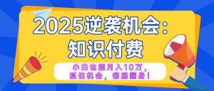 2025逆袭项目——知识付费,小白也能月入10万年入百万,抓住机会彻底翻...-识享社