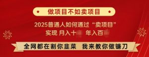 必看,做项目不如卖项目,2025普通人如何通过“卖项目”实现月入十个,年入百个-识享社