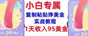 复制粘贴挣美金,0门槛,1天收入95美刀,3分钟学会,内部教程(首次公开)-识享社