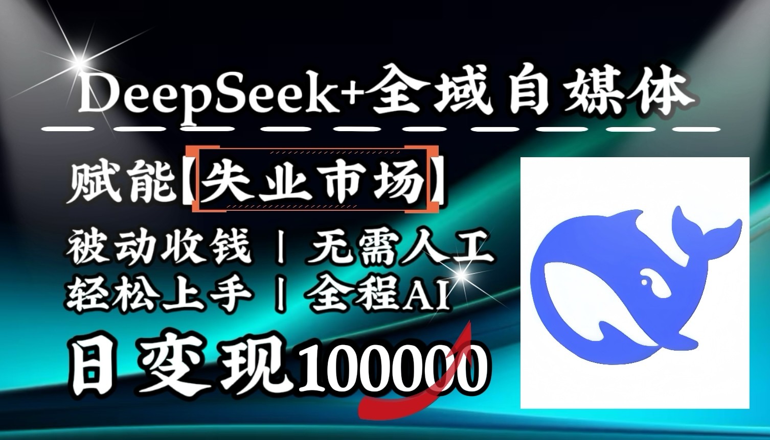 降维打击，DeepSeek+失业市场，全自动操作，结合人人刚需，单月利润轻松破100000＋-识享社