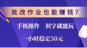 批改作业也能赚钱？0门槛手机项目，识字就能玩！一小时稳定50元！-识享社