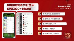 评论区野路子截流创业粉新方法,日被动加300+创业粉,精准引流被动添加...-识享社
