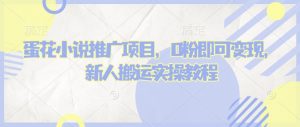 蛋花小说推文项目，0粉即可变现，新人搬运实操教程-识享社
