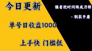 上手一天1000打底，正规项目，懒人勿扰-识享社