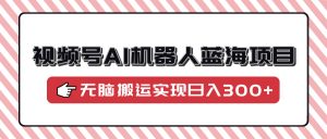 视频号AI机器人蓝海项目，操作简单适合0基础小白，无脑搬运实现日入300+-识享社