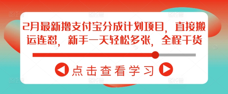 2月最新撸支付宝分成计划项目,直接搬运连怼,新手一天轻松多张,全程干货-识享社