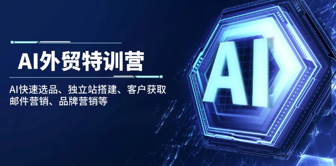 AI外贸特训营:AI快速选品、独立站搭建、客户获取、邮件营销、品牌营销等-识享社