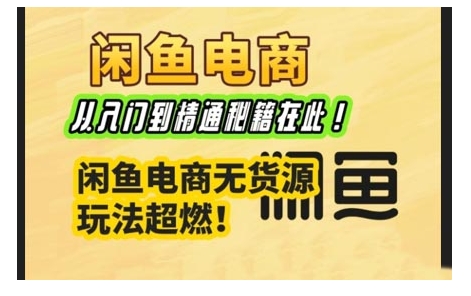 闲鱼电商实战课,从入门到精通秘籍在此,闲鱼电商无货源玩法超燃!-识享社