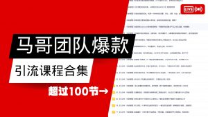 马哥团队【122节】最全项目爆款引流课程合集【持续更新】-识享社