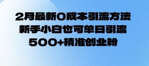 2月最新0成本引流方法,新手小白也可单日引流500+精准创业粉-识享社