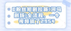 0粉丝短剧拉新(河马剧场)全流程，一个视频搞了2954-识享社