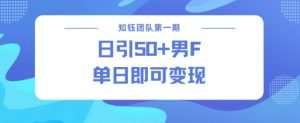 男粉引流新方法不违规,当日即可变现-识享社