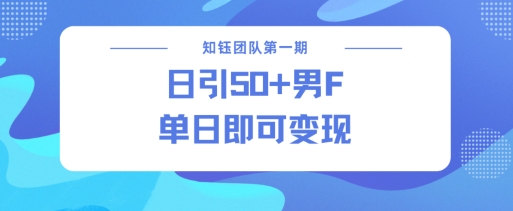 男粉引流新方法不违规，当日即可变现-识享社