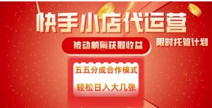 快手小店代运营,被动躺Z收益,收益五五分,单日稳定变现五张【揭秘】-识享社