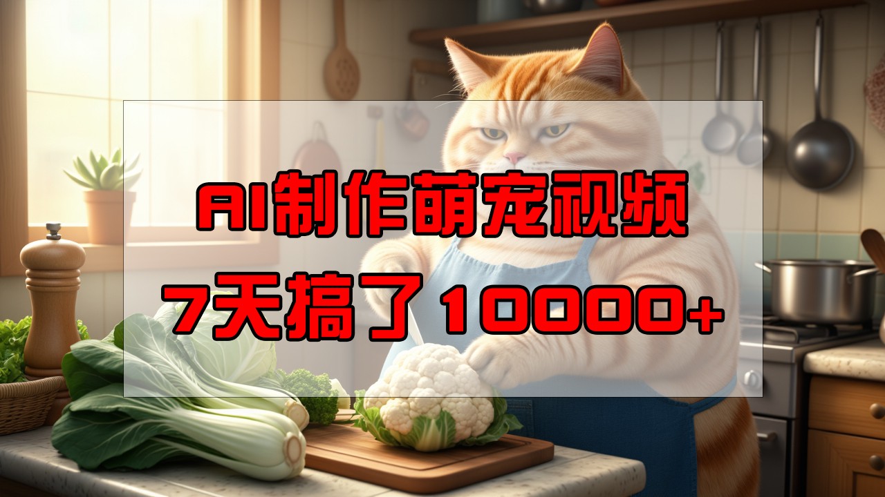 靠AI制作萌宠视频，7天搞了1万+，操作简单门槛低，有手机就行-识享社