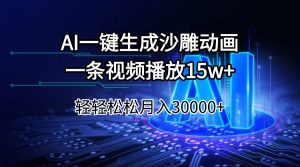 AI一键生成沙雕动画一条视频播放15Wt轻轻松松月入30000+-识享社