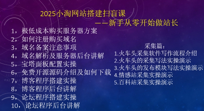 2025小淘网站搭建扫盲课，新手从零开始做站长-识享社